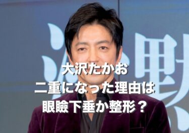 【画像比較】大沢たかおは眼瞼下垂で二重整形？若い頃と現在で顔変わった？